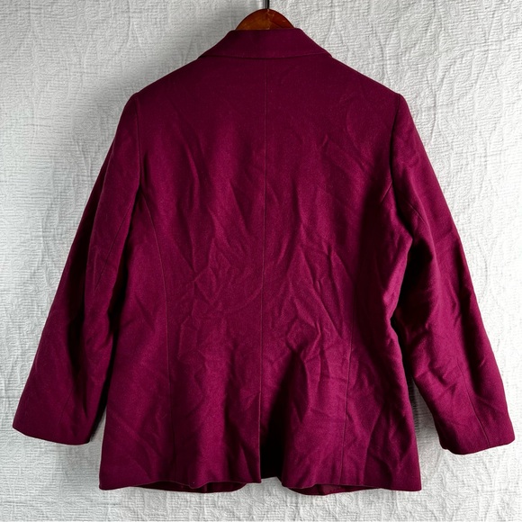 Vintage 100 Wool Blazer Womens 10P Mauve Pink Sag Harbor 1 Button Jacket Lined - Picture 11 of 16